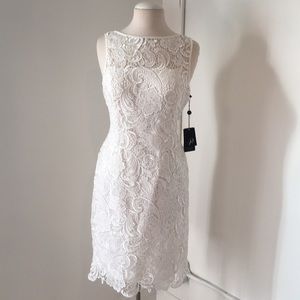 White large lace cocktail dress